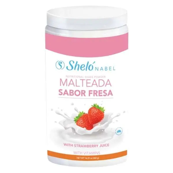 Shelo Nabel Malteada con Vitaminas Sabor Fresa - MALTEADA VITAMINICA FRESA Presentacion: Las vitaminas operan a un nivel celular asegurando una variedad de procesos fisiológicos para mantener nuestra salud, es por ello la importancia de complementar tu alimentación diaria con las Malteadas en Polvo. Tomar una porción en 240 ml de leche
